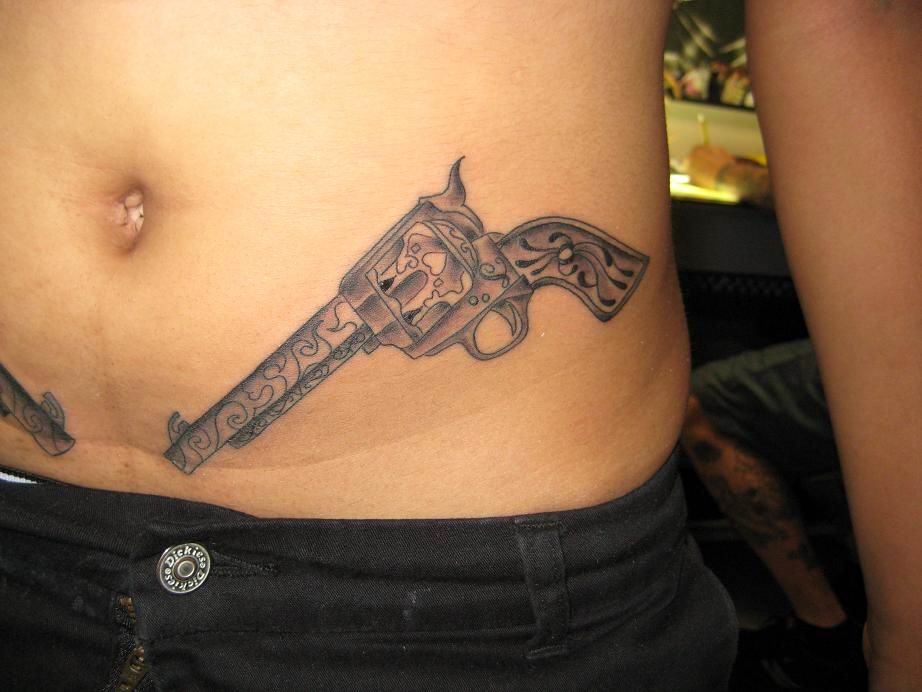 cool gun tattoo for men