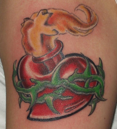 Sacred Heart Tattoos Filed under Religious Tattoos