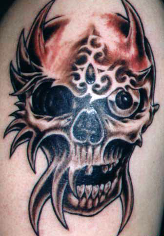 tribal skull tattoos 
