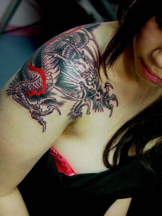 Japanese Arm Women Tattoo
