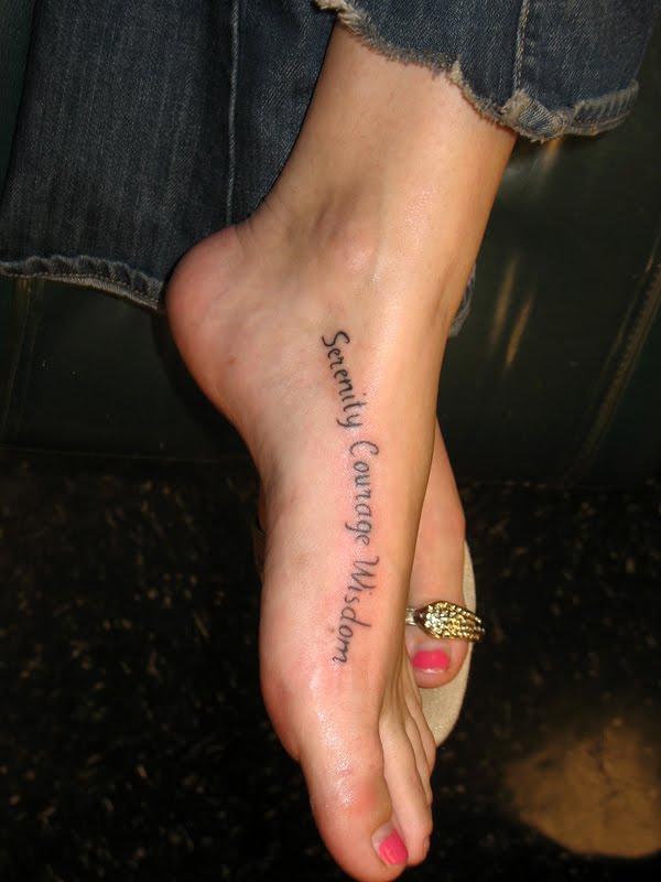 foot tattoos for women. Positive inspiration tattoo