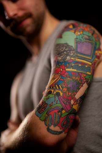 Colorful array of toys tattoo