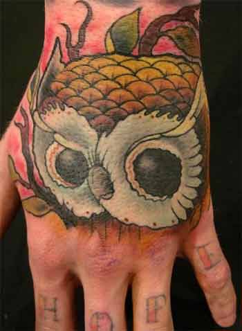 Owl hand design photo