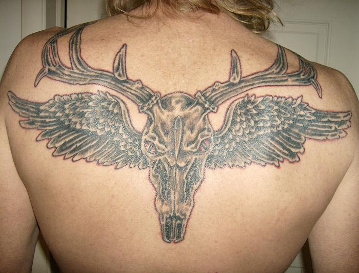 tattoos on head. Deer Head Tattoos